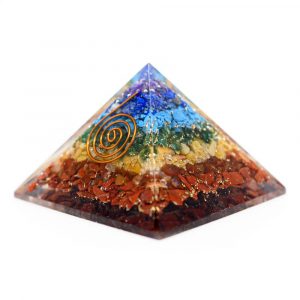 Orgonite Piramide 7 Chakra - Koperen Spiraal - (40 mm)