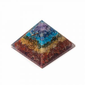 Orgonite Piramide 7 Chakra - Koperen Spiraal - (70 mm)