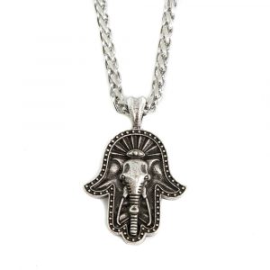 Talisman Ganesha Hamsa Hand Zilverkleurig - 30 mm