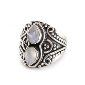 Edelsteen Ring Maansteen 925 Zilver "Yoza" (Maat 17)