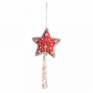 Hanger Ornament Traditioneel Ster Rood (26 cm)