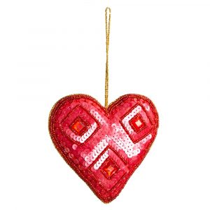 Hanger Ornament Traditioneel Hart Rood (17cm)