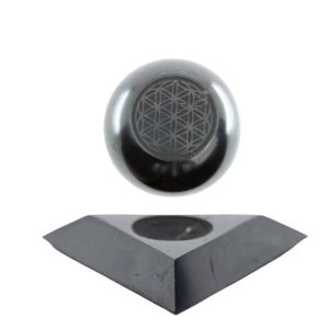 Shungiet Edelsteen Bol Flower of Life (50 mm) met Shungiet Standaard - Bundel