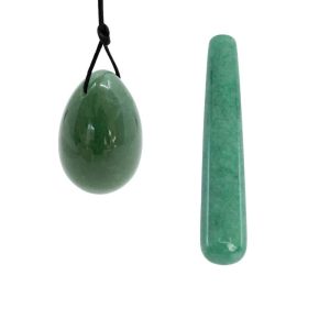 Groene Aventurijn Yoni Ei & Wand Set - Bundel